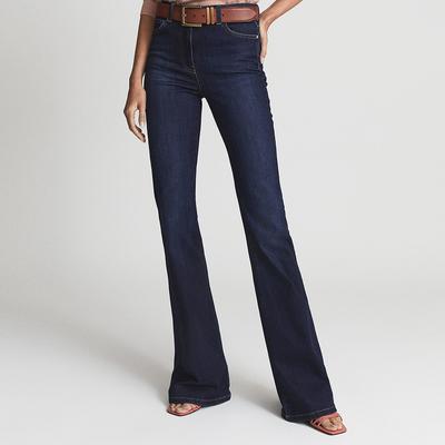 Dark Blue Beau Flared Stretch Jeans
