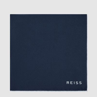 Navy Moon Plain Silk Twill Pocket Square