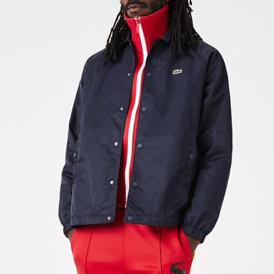 Navy Collared Straight Fit Jacket