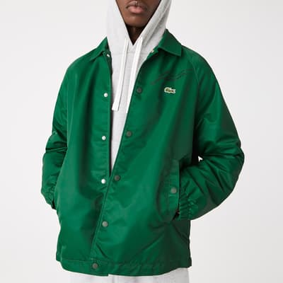 Green Collared Straight Fit Jacket