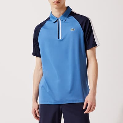 Blue Colour Block Polo Shirt