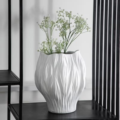 Flora Vase Medium, White