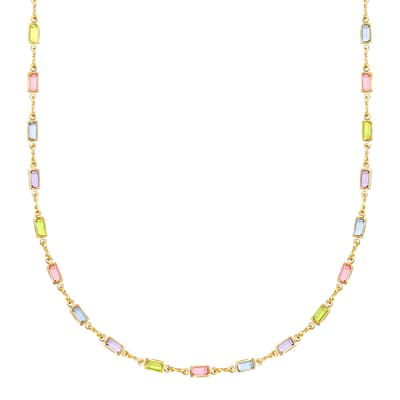18K Multi Color Stone Necklace