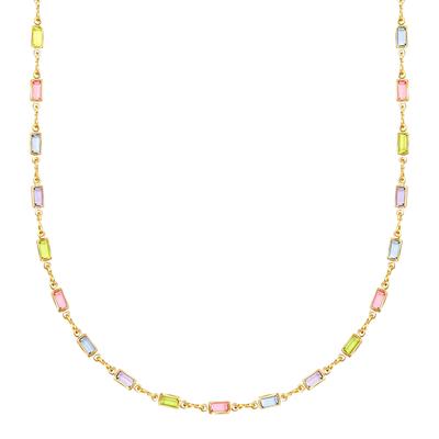 18K Multi Color Stone Necklace