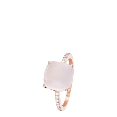 Pink Gold Quartz Stone Ring