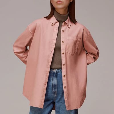 Pink Ruby Denim Chest Pocket Shirt