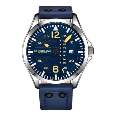 Men's Blue Quartz Stuhrling Watch 44mm