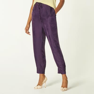 Purple Bryony Silk Blend Trousers