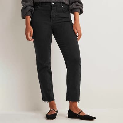 Black Relaxed Straight Jeans