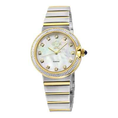 Women's Silver/White Pearl Gevril Sorrento Diamond Watch 32mm