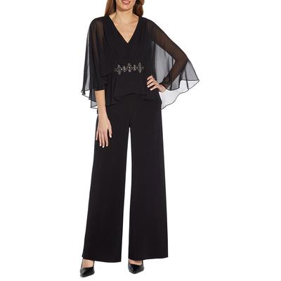 Black Chiffon Jersey Jumpsuit