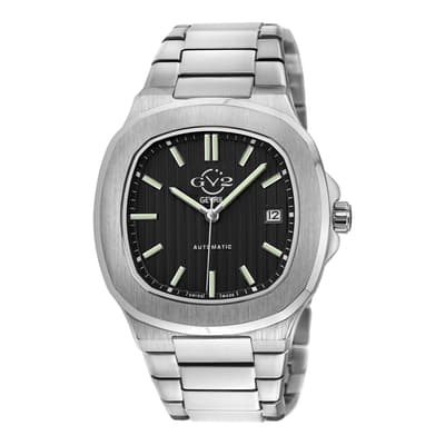 Men's Silver/Black Gevril Potene Swiss Automatic Watch 40mm
