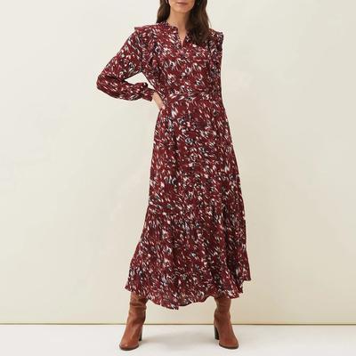 Burgundy Helen Feather Maxi Dress