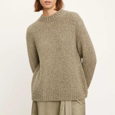 Khaki Textured Cashmere Blend Jumper