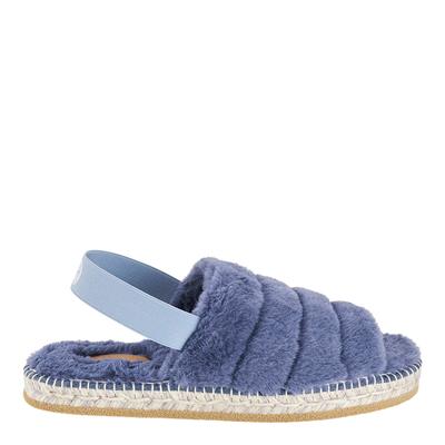 Blue Faux Fur Montego Bay Slippers