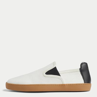 White Langley Canvas Plimsoll