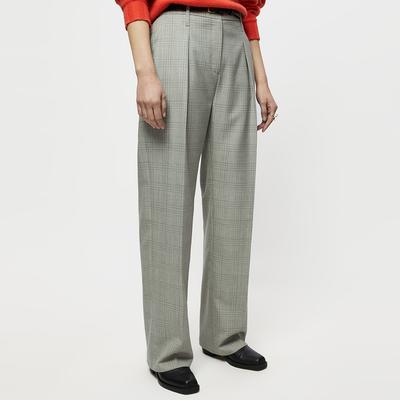 Grey Helena Check Print Trousers