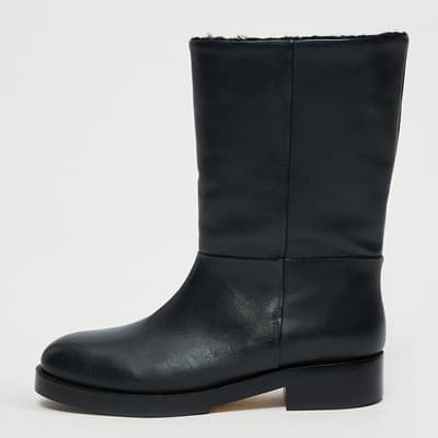 Black Marching Shearling Boot