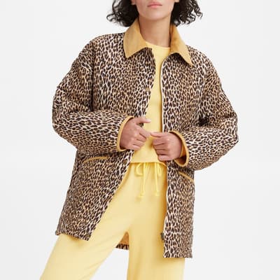 Multi Animal Print Quilted Shirt Jacket