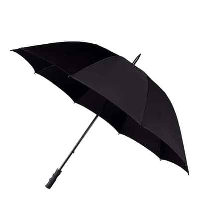 Unisex Black Reflective Border Long Golf Umbrella