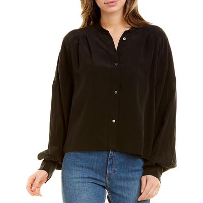 Black Issa Buttoned Silk Shirt