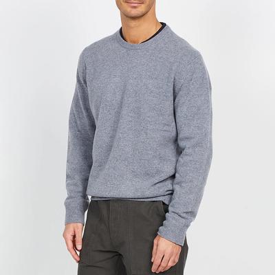 Blue Round Neck Lambswool Jumper