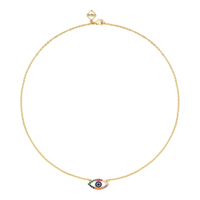 18K Gold Eye Can See A Rainbow Necklace