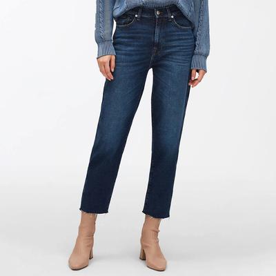 Dark Blue Malia Cropped Stretch Jeans