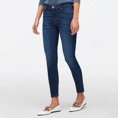 Blue High Waisted Cropped Skinny Jeans