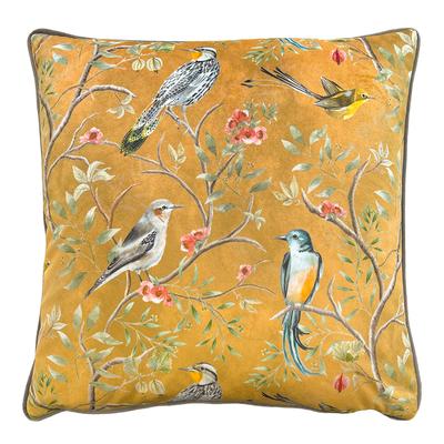 Orient Chinoiserie Birds 43x43cm Cushion, Gold