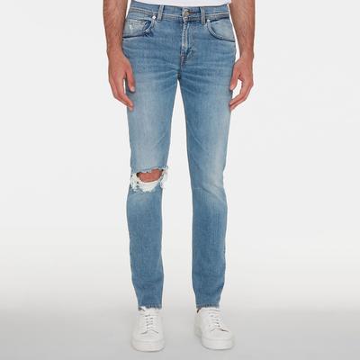 Pale Blue Slimmy Distressed Stretch Jeans