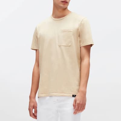 Beige Pocket Detail Cotton T-Shirt