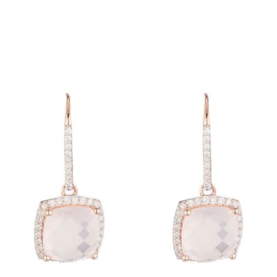 Pink Gold Quartz Rose Stone Earrings