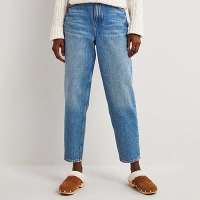 Denim Blue Tapered High Rise Jeans