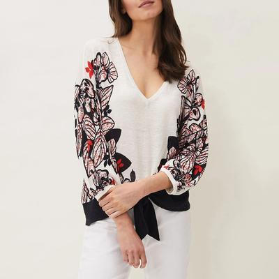 White Pearla Linen Blend Top