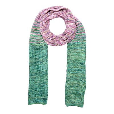 Pink And Green Knitted Scarf