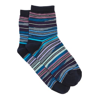 Multicoloured Knitted Short Socks