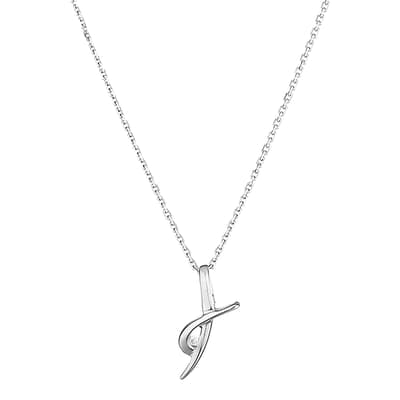 Silver Diamond Swirl Pendant Necklace