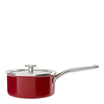 Steel Core 1.3L Enamel SaucePan, Empire Red  16cm