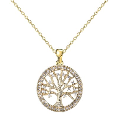 18K Gold Tree Embelished Necklace