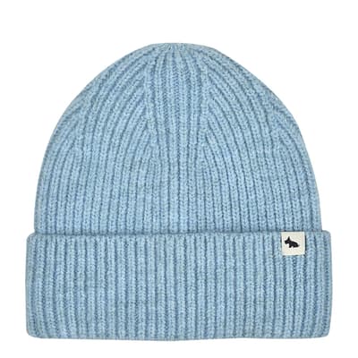 Light Blue Knitted Accessories Ribbed Hat