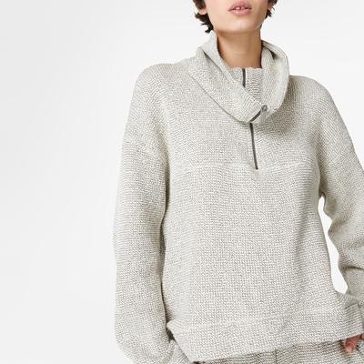 Lily White Restful Boucle Half Zip Sweatshirt