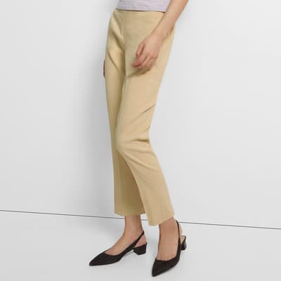 Yellow Treeca Pull On Linen Blend Trousers