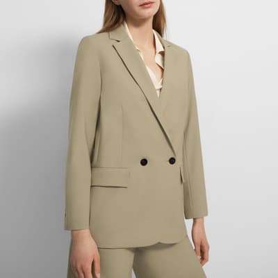 Sage Double Breasted Wool Blend Blazer