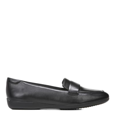 Black Leather Genn Flow Penny Loafers