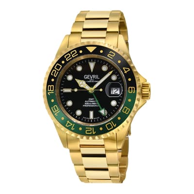 Men's Black/Gold Wall Street Ceramic Bezel Watch 43mm