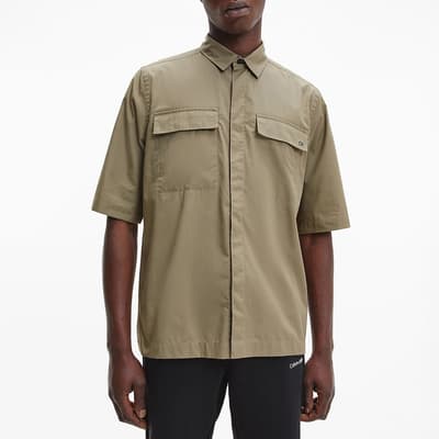 Khaki Utility Style Short Sleeve Shirt