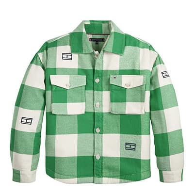 Younger Boy's Green Checked Jacket