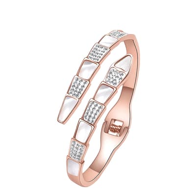 18K Rose Gold & White Mother Of Pearl Wrap Bangle