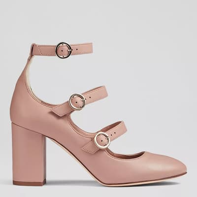 Pink Letitia Leather MultiStrap Heels